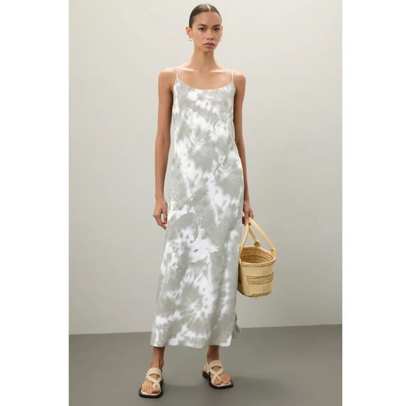 Thakoon Collective Green & White Tie Dye Scoop Back Maxi Dress Size 6 - Picture 11 of 12